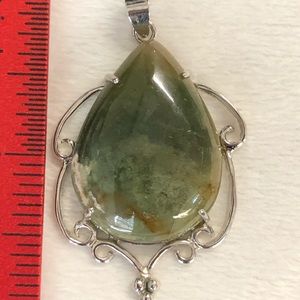 Cameron Dakota Jewelry - Jade Stone Silver Pendant Black Leather Cord Cameron Dakota Jewelry - Jade Stone Silver Pendant Black Leather Cord